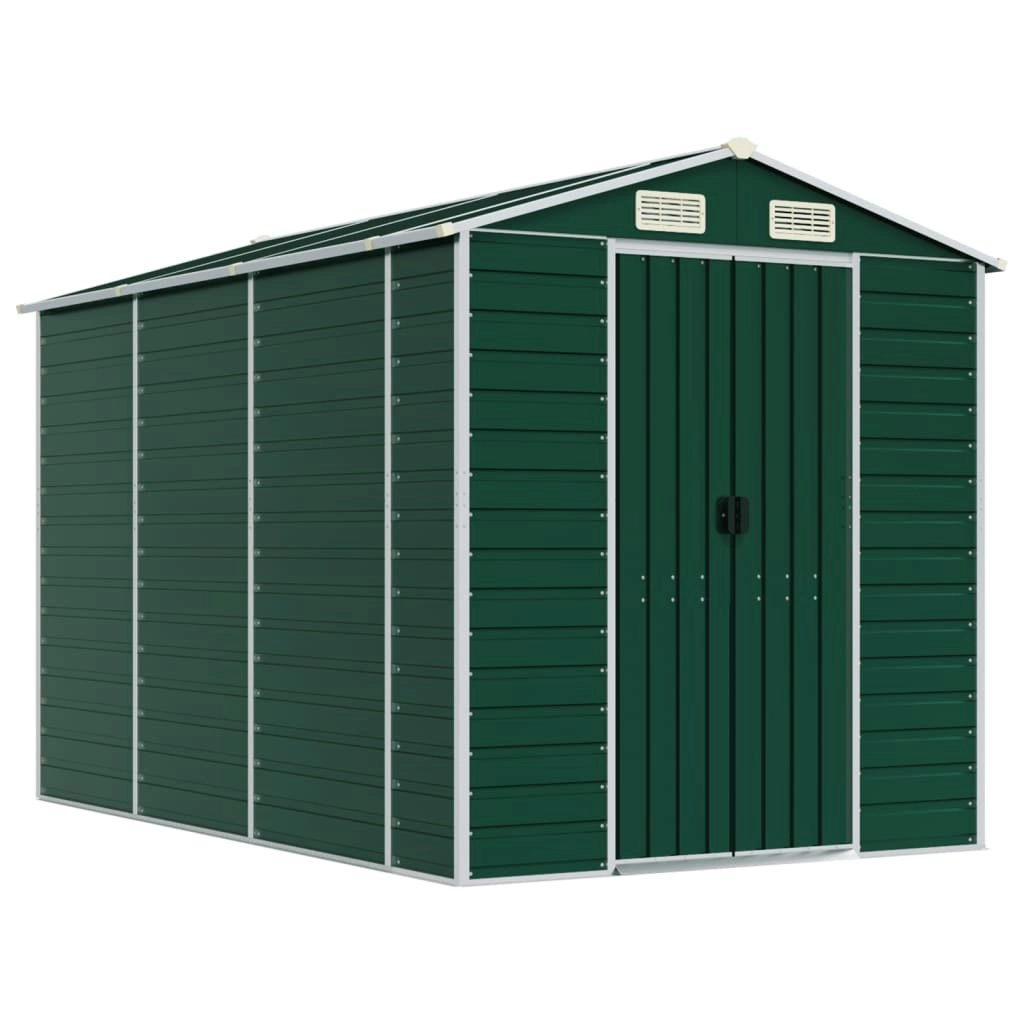 Garden Shed Green 191x300x198 cm Galvanised Steel 3188233