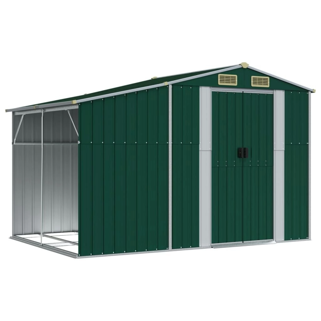 Garden Shed Green 277x192.5x179 cm Galvanised Steel 3188286