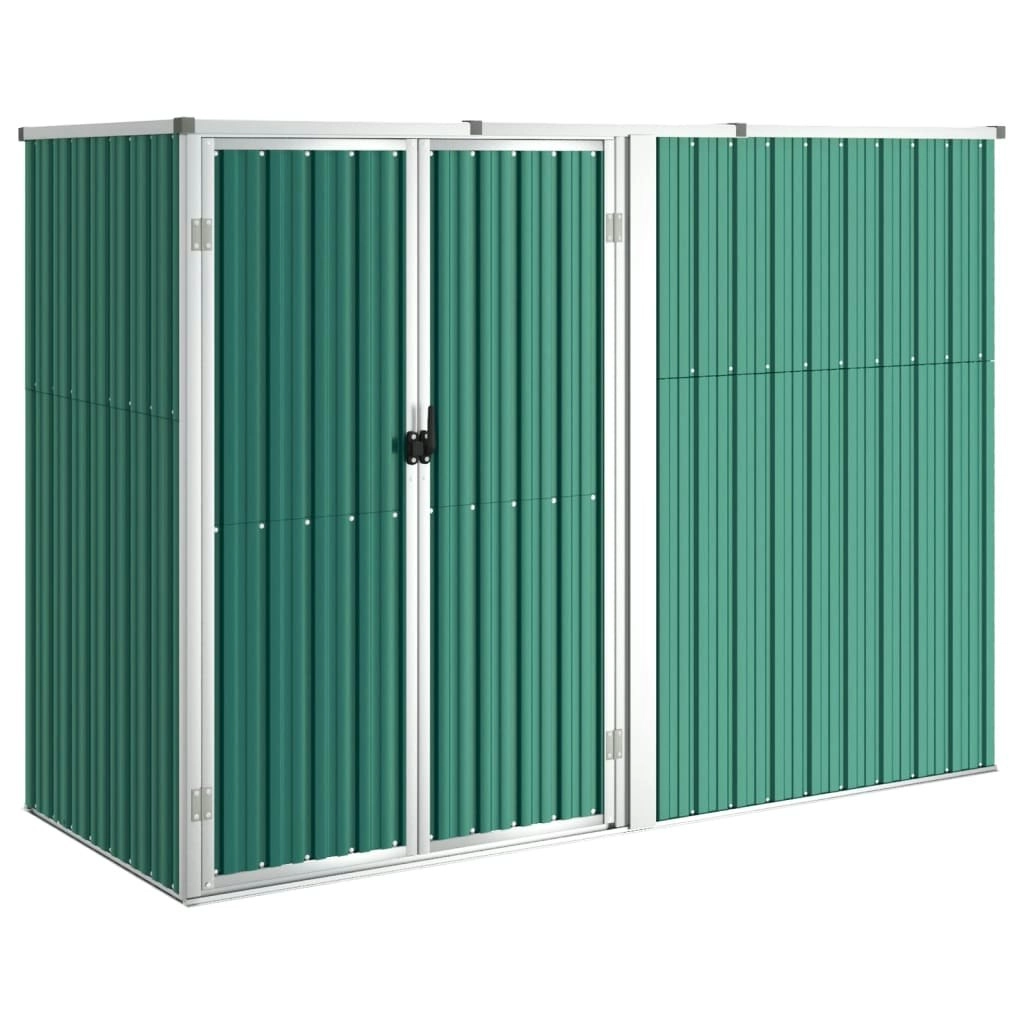 Garden Tool Shed Green 225x89x161 cm Galvanised Steel 316213