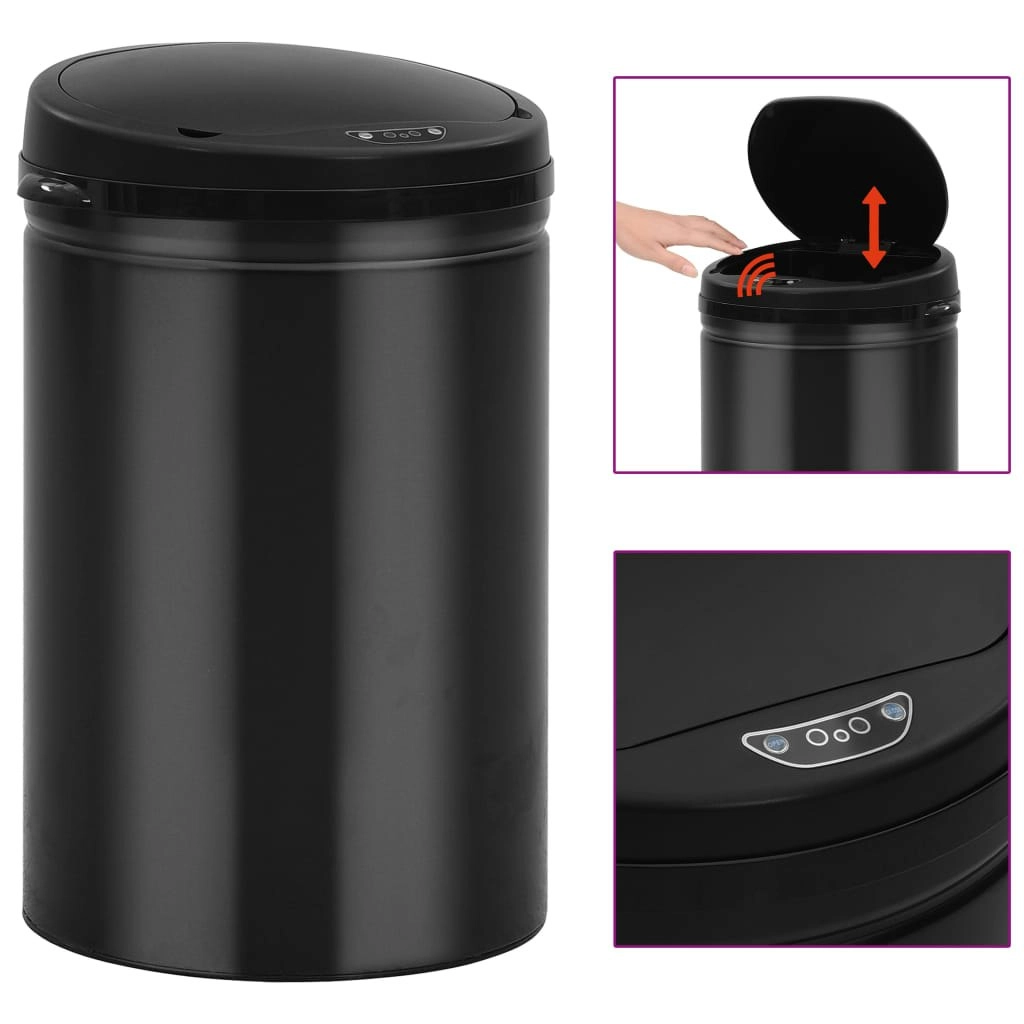 Automatic Sensor Dustbin 30 L Carbon Steel Black 322698