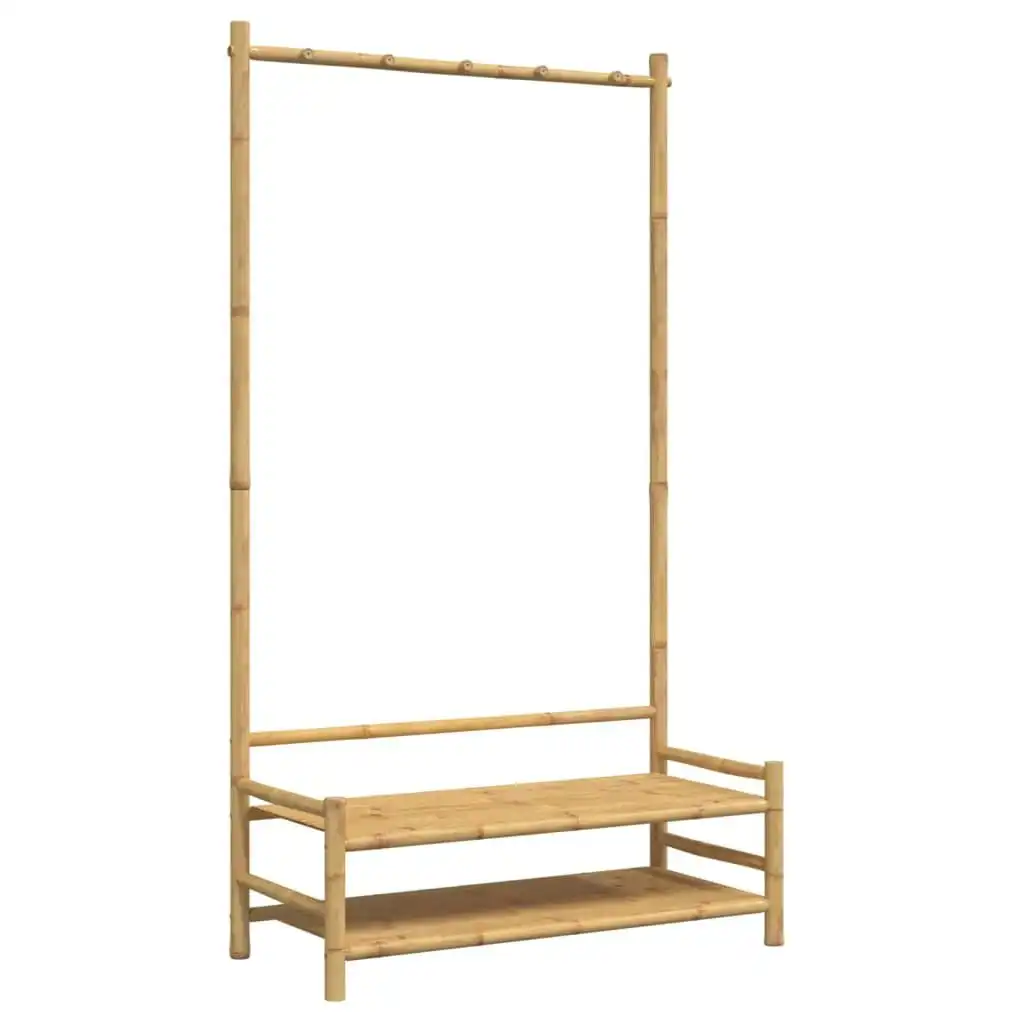 Clothes Rack with Shelves 103x40x183 cm Bamboo 368032