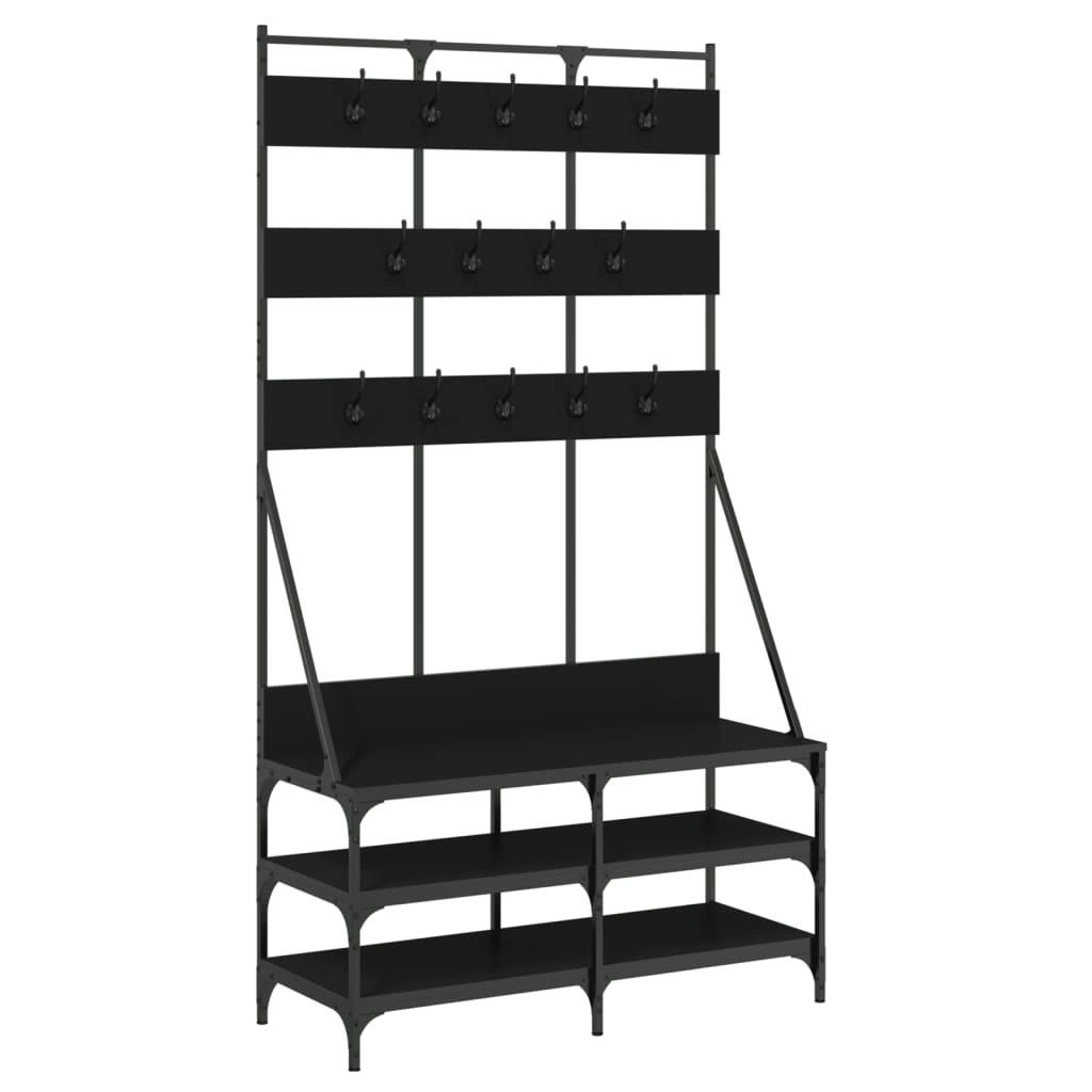 Clothes Rack with Shoe Storage Black 100x40x184 cm 837857