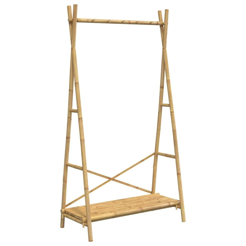 Clothes Rack with Shelf 102x50x190 cm Bamboo 368033