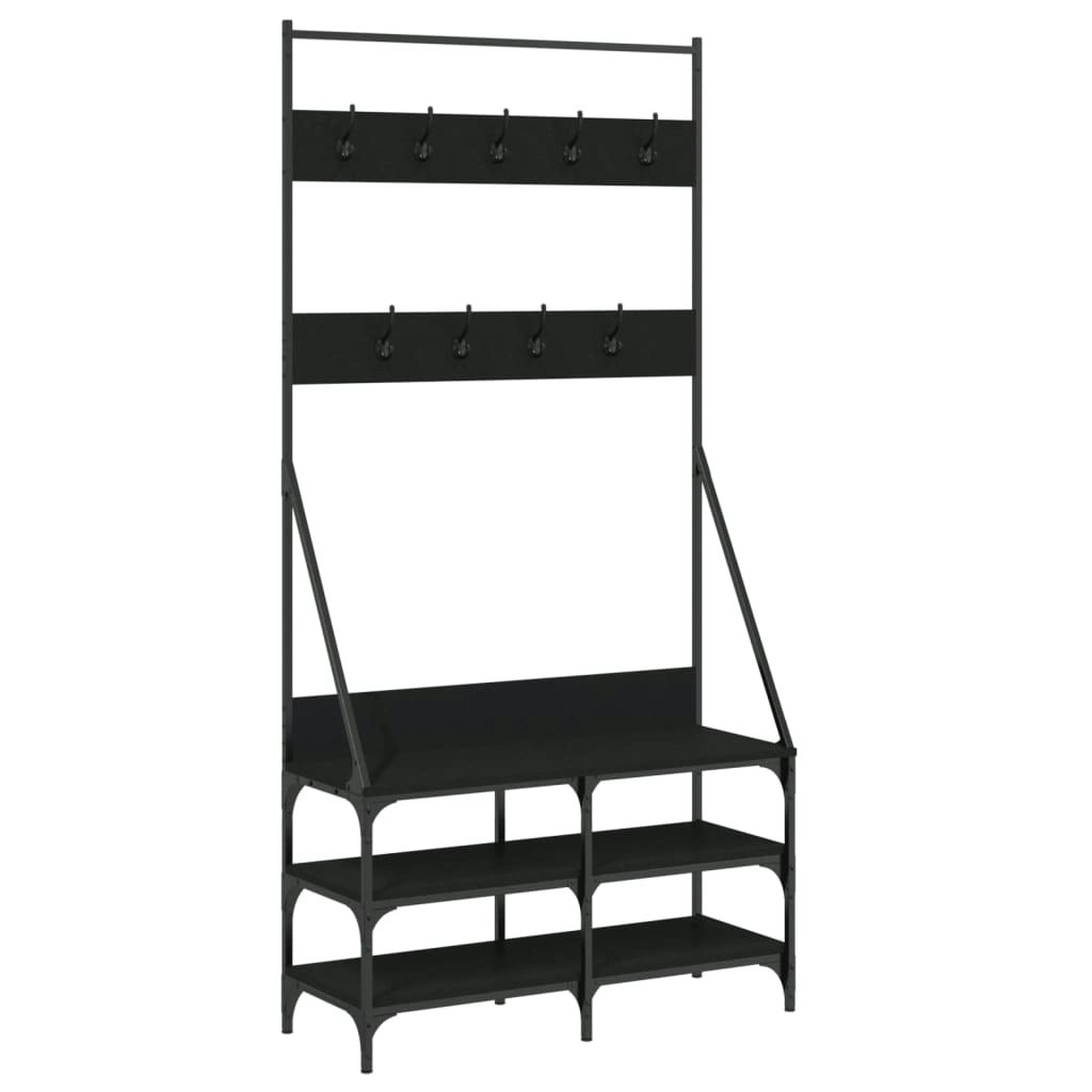 Clothes Rack with Shoe Storage Black 90x34x184 cm 837832