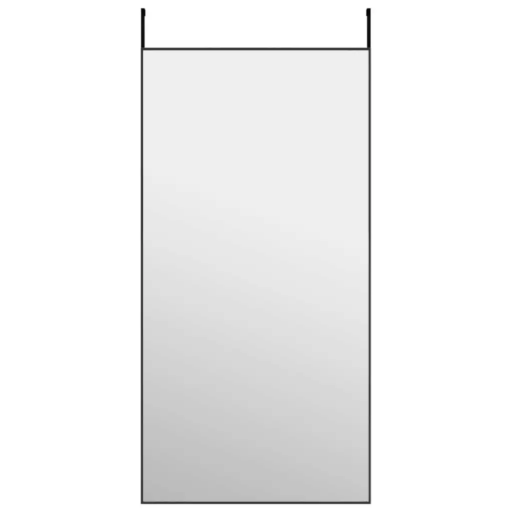 Door Mirror Black 50x100 cm Glass and Aluminium 327411