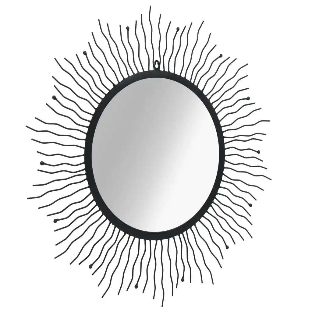 Garden Wall Mirror Sunburst 80 cm Black 275612