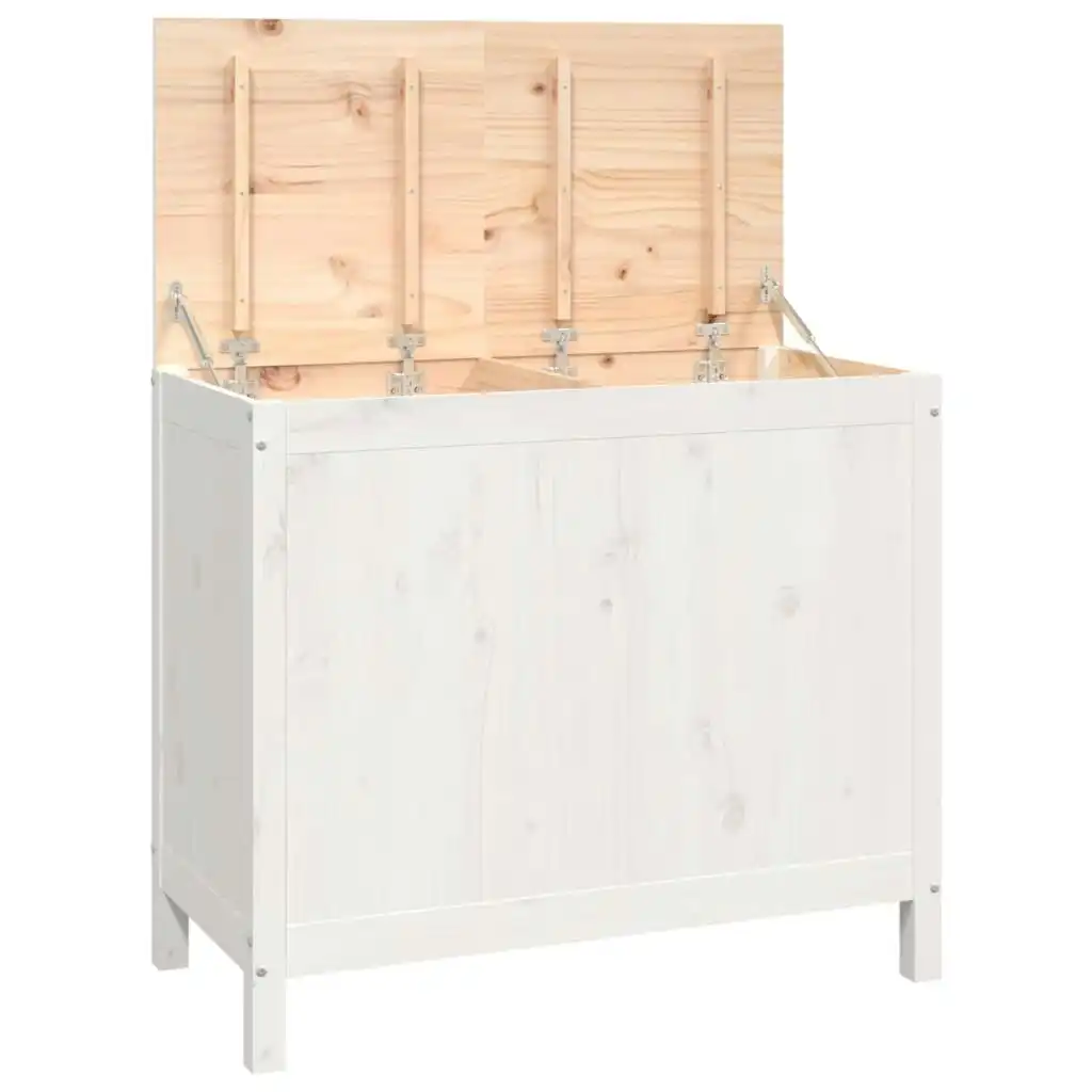 Laundry Box White 88.5x44x76 cm Solid Wood Pine 823580