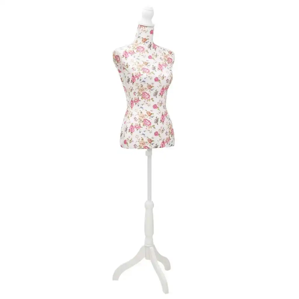 Ladies Bust Display Mannequin Cotton White With Rose 30030