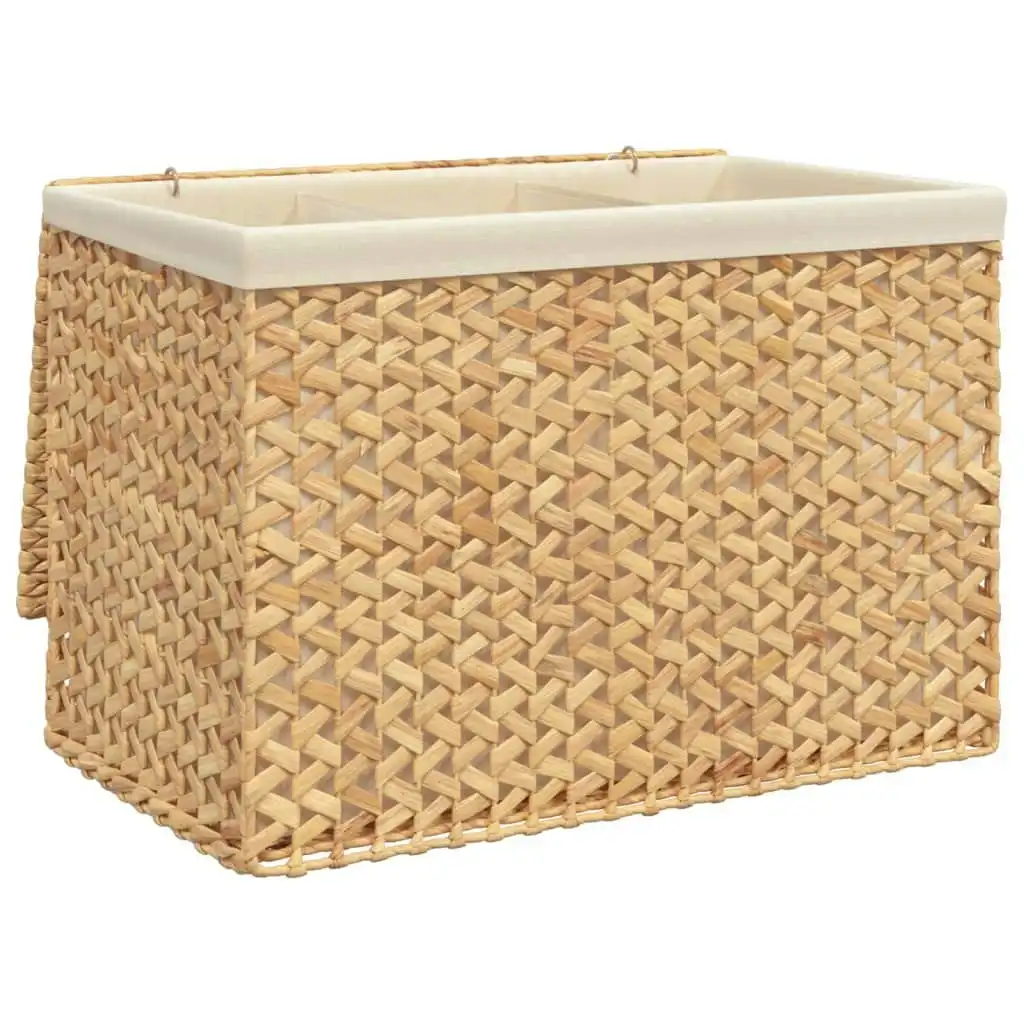 Laundry Basket with 3 Sections 75x42.5x52 cm Water Hyacinth 355184