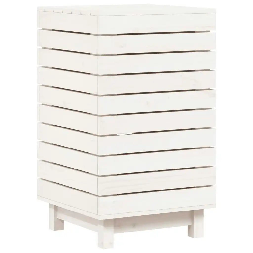 Laundry Basket White 44x44x76 cm Solid Wood Pine 832322