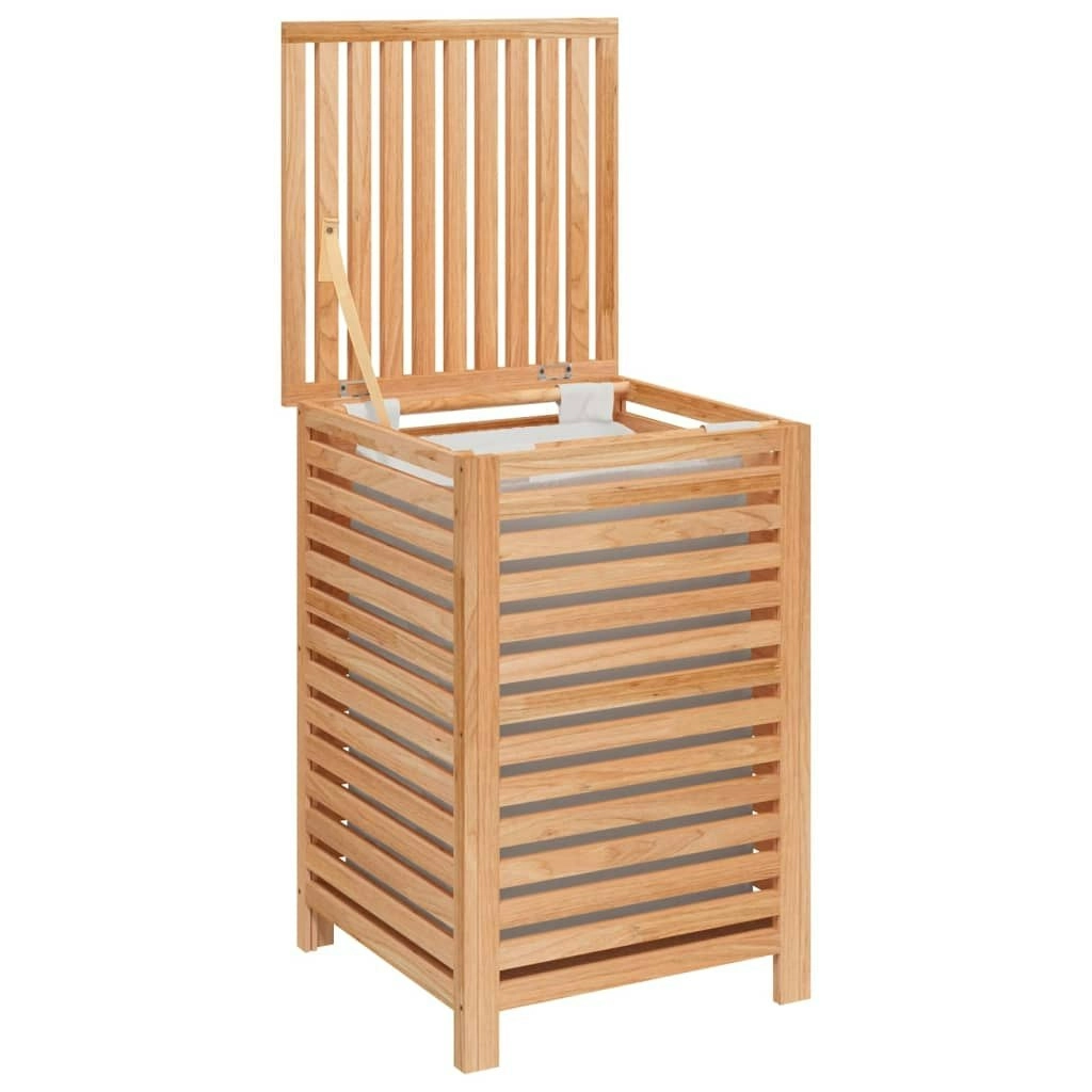 Laundry Basket 45x45x65 cm Solid Wood Walnut 350353