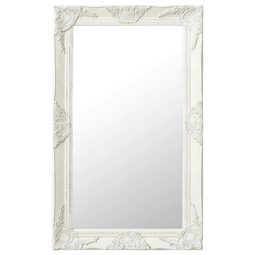 Wall Mirror Baroque Style 50x80 cm White 320320