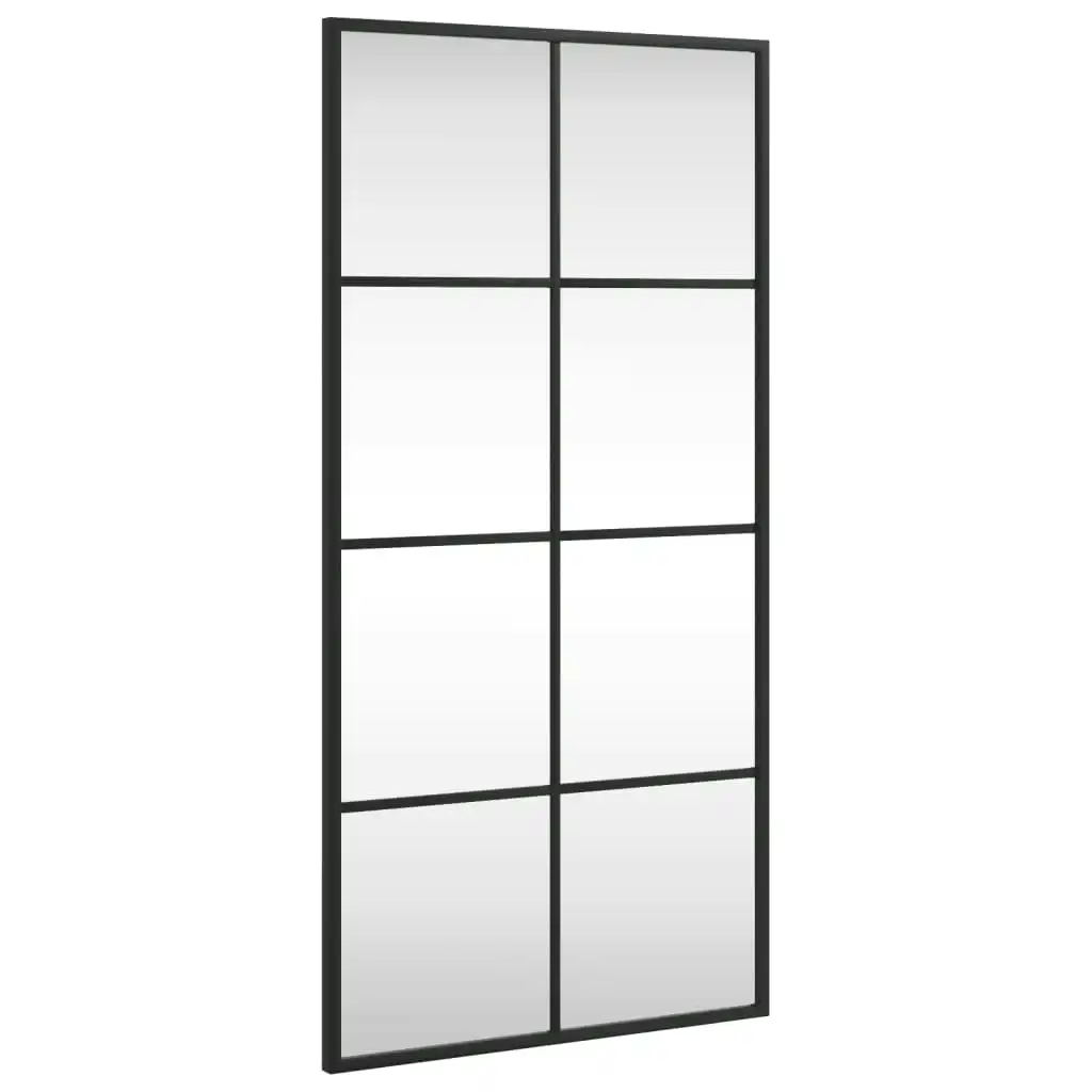 Wall Mirror Black 40x80 cm Rectangle Iron 358644