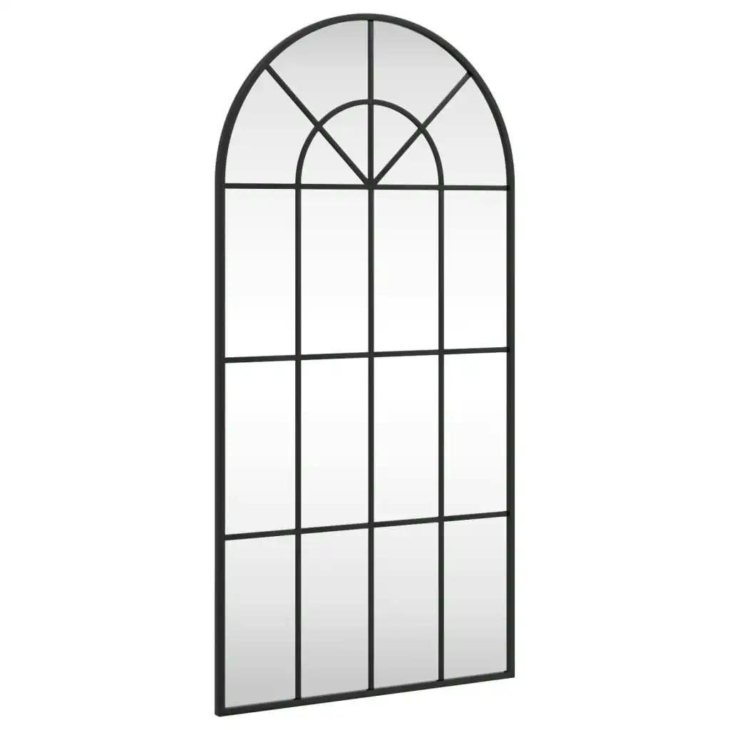 Wall Mirror Black 50x100 cm Arch Iron 358626