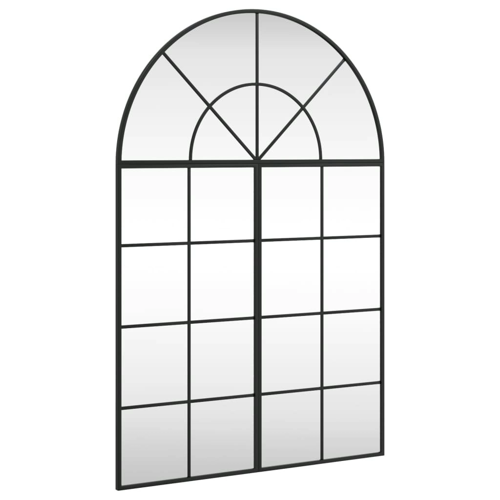 Wall Mirror Black 80x120 cm Arch Iron 3200608