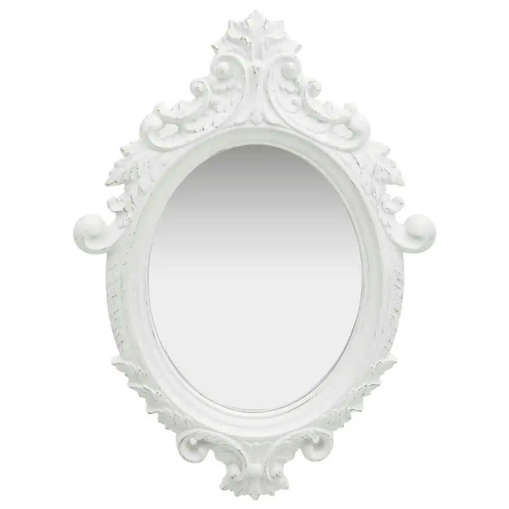 Wall Mirror Castle Style 56x76 cm White 320356