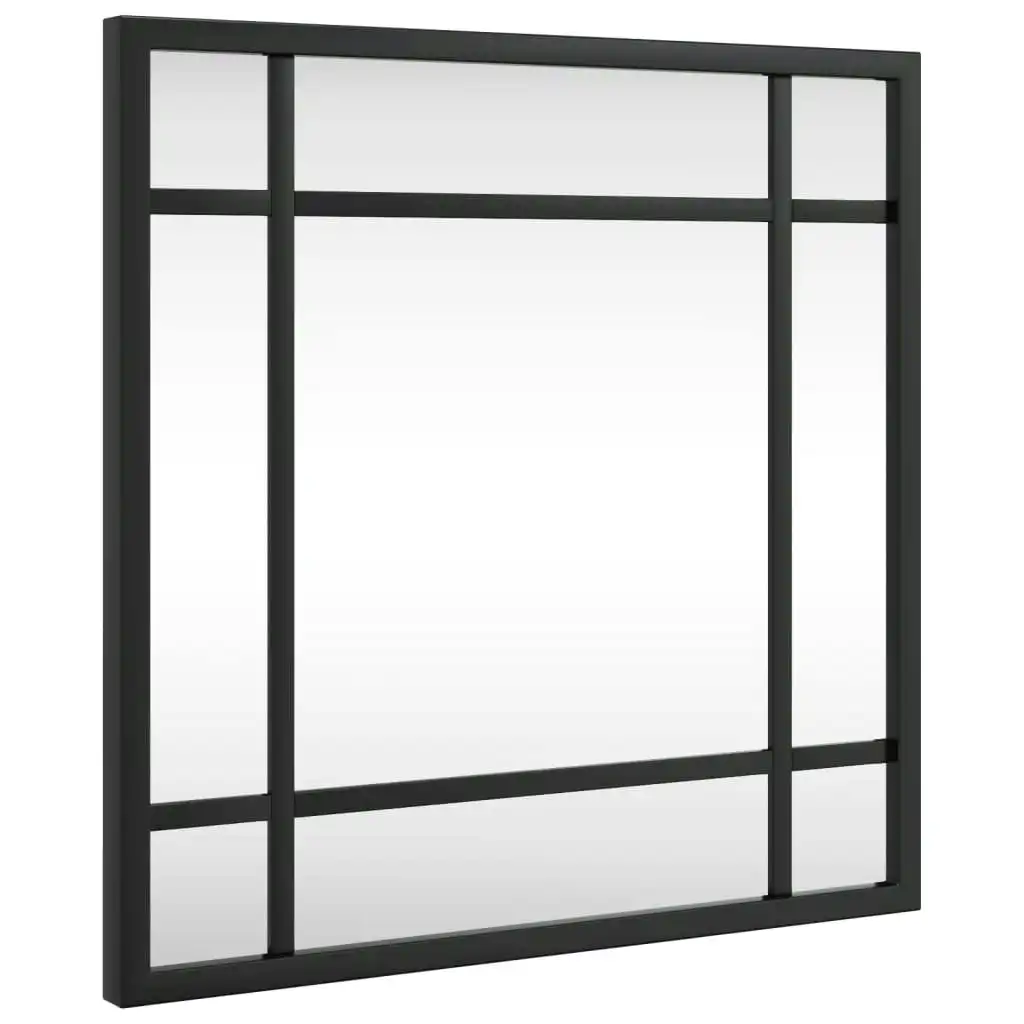 Wall Mirror Black 30x30 cm Square Iron 358632