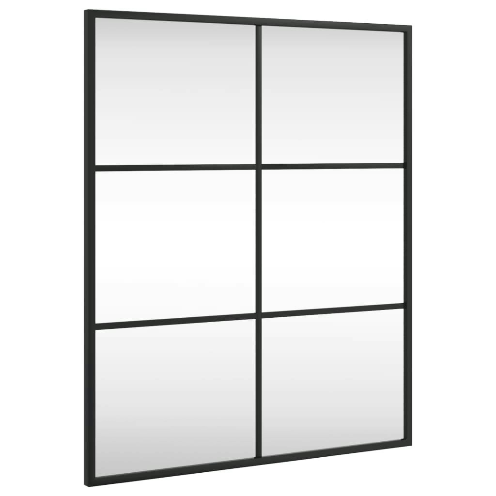 Wall Mirror Black 50x60 cm Rectangle Iron 358647