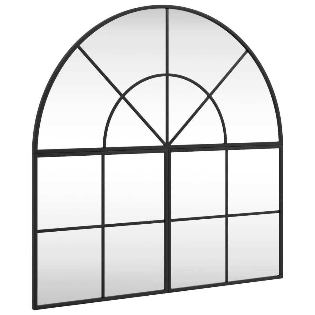 Wall Mirror Black 80x80 cm Arch Iron 3200631