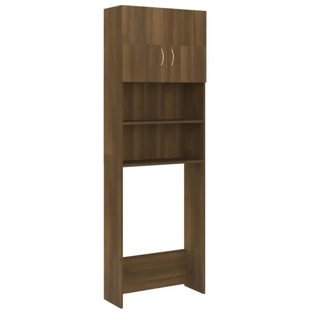 Washing Machine Cabinet Brown Oak 64x25.5x190 cm 815071