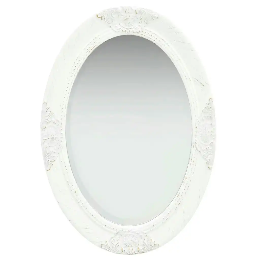 Wall Mirror Baroque Style 50x70 cm White 320352