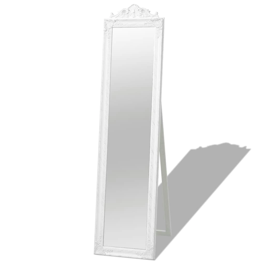 Free-Standing Mirror Baroque Style 160x40 cm White 243691