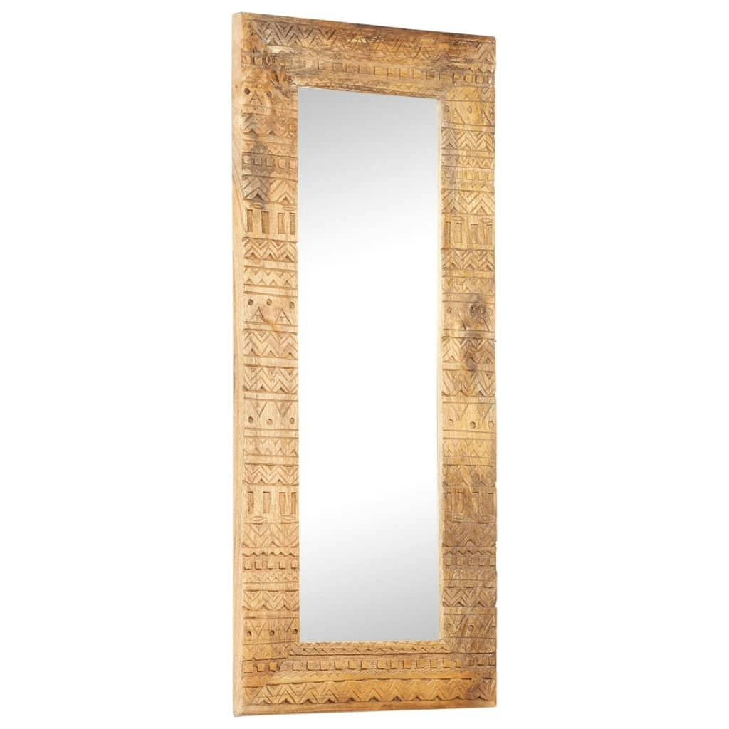 Hand-Carved Mirror 110x50x2.5 cm Solid Mango Wood 321649