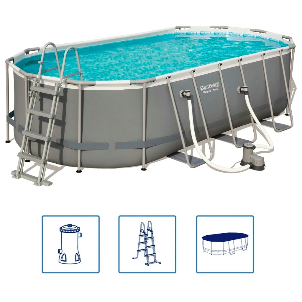 Bestway Power Steel Swimming Pool Set Oval 549x274x122cm 3202627