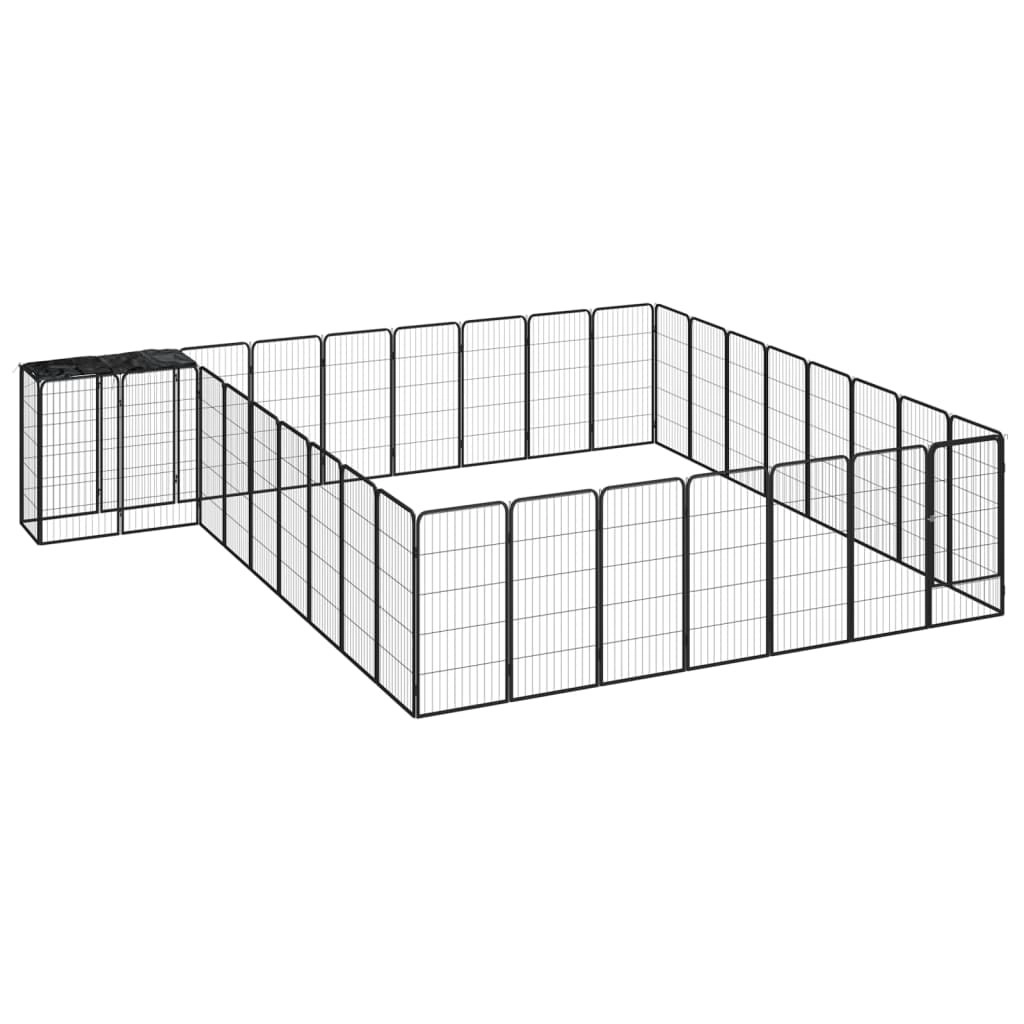 34-Panel Dog Playpen Black 50x100 cm Powder-coated Steel 3115954