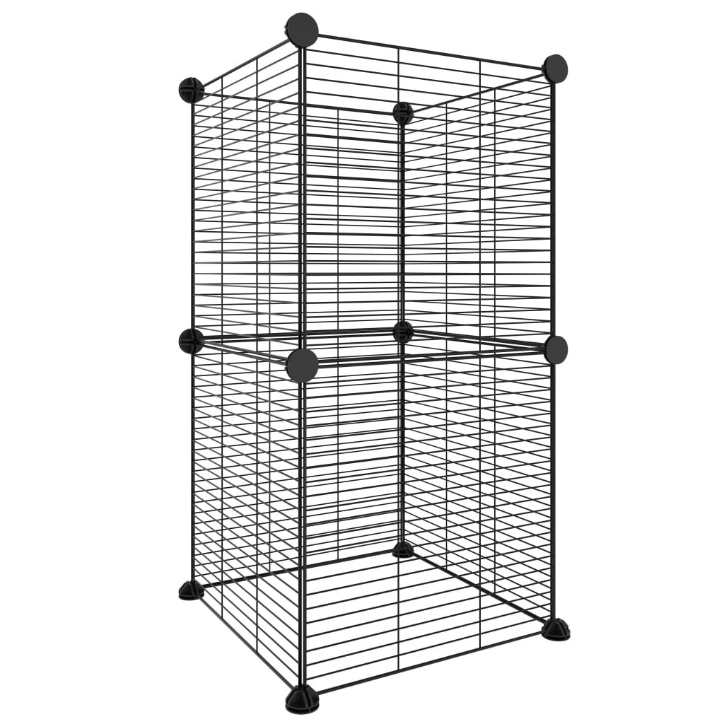 8-Panel Pet Cage Black 35x35 cm Steel 3114034