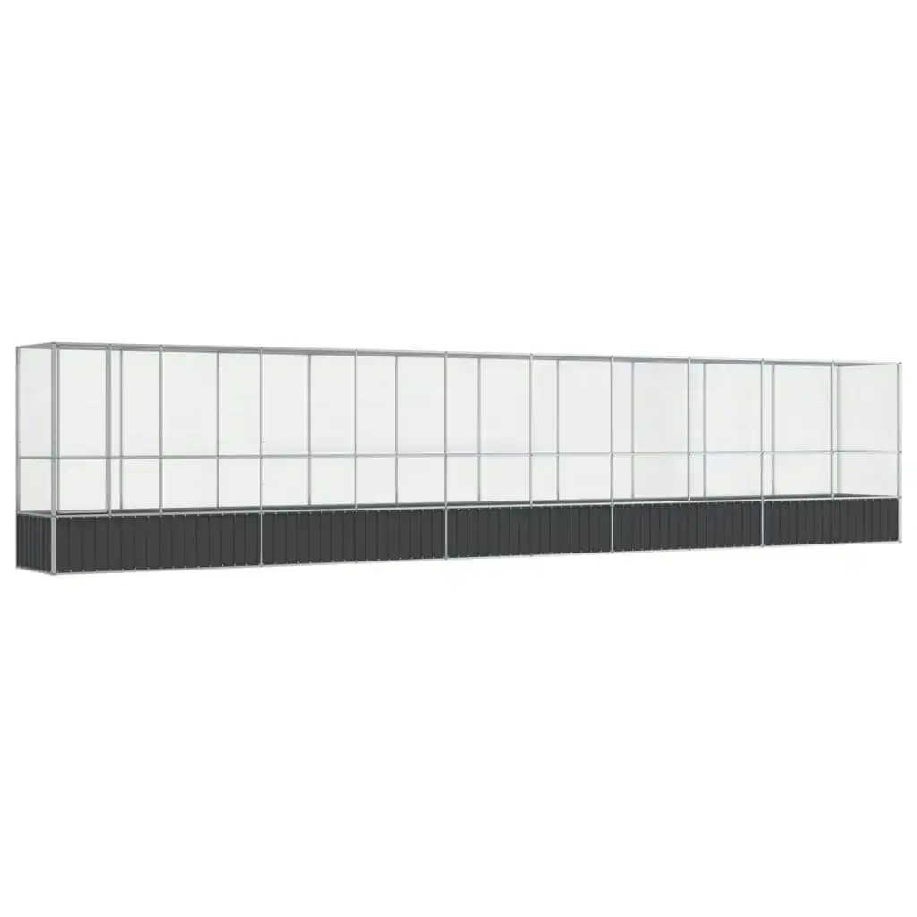 Aviary with Extension Silver 1042.5x107x212 cm Steel 3214270