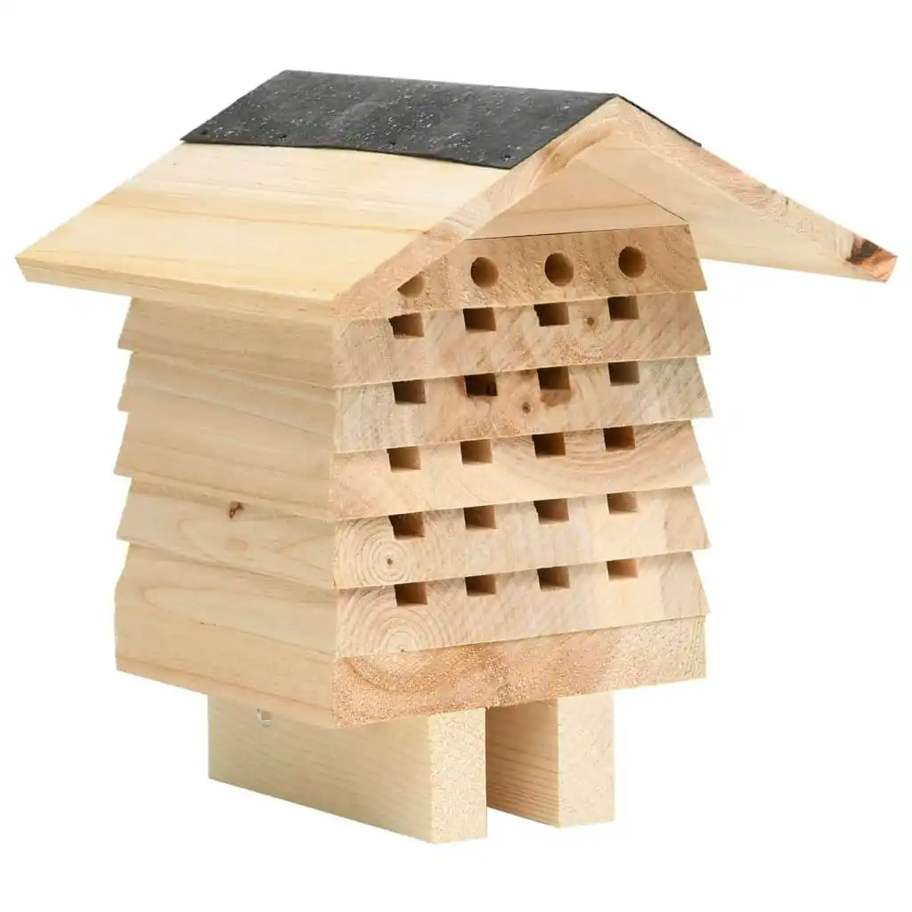 Bee Hotel Solid Firwood 22x20x20 cm 314814