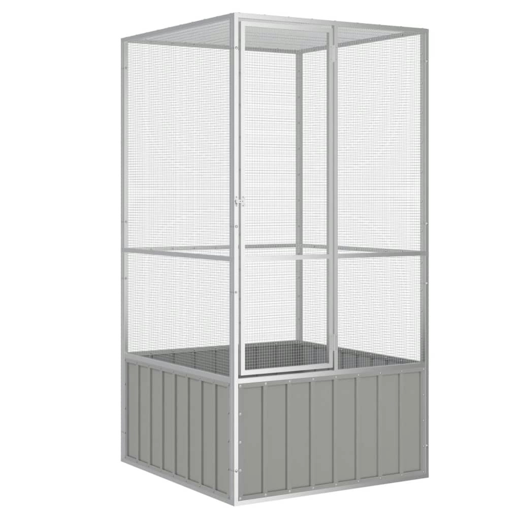 Bird Cage Grey 111x107x211.5 cm Galvanised Steel 171551