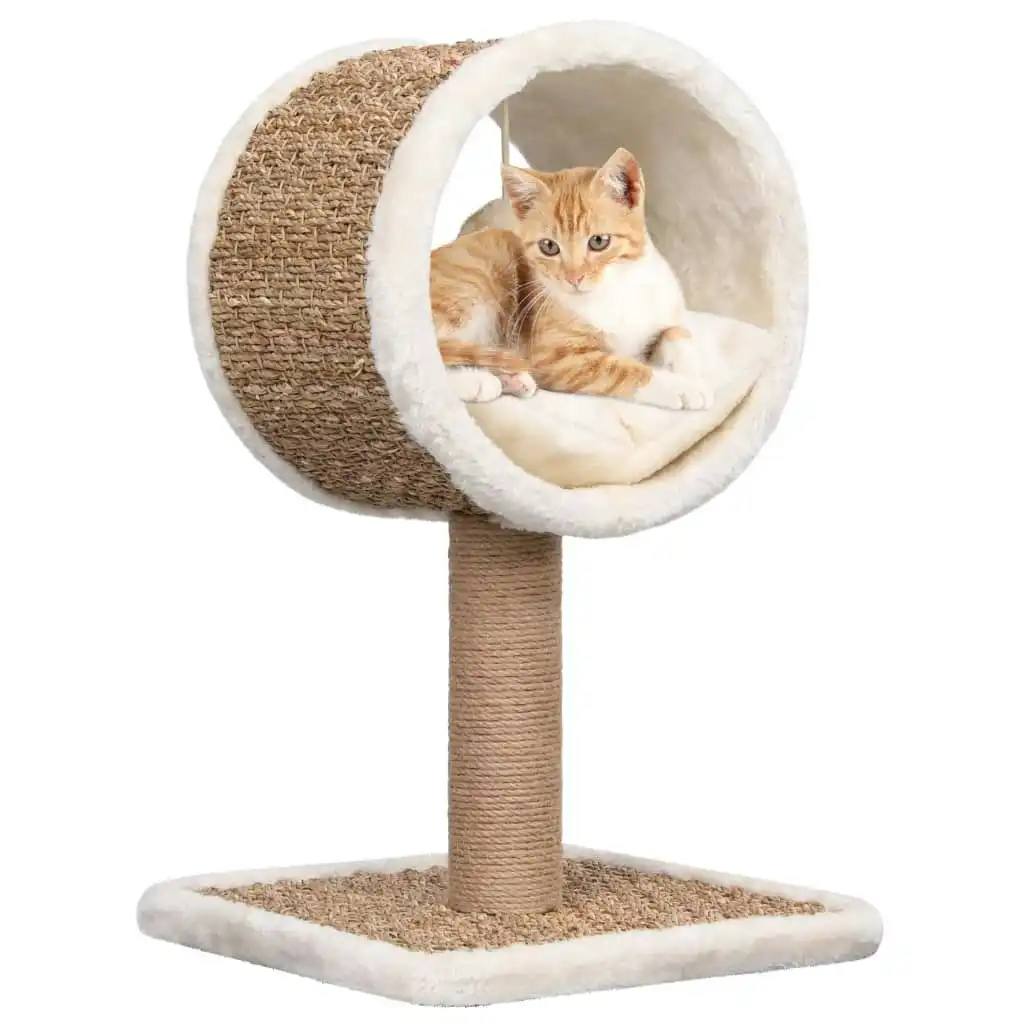 Cat Tree with Top Tunnel and Toy 56 cm Seagrass 170973