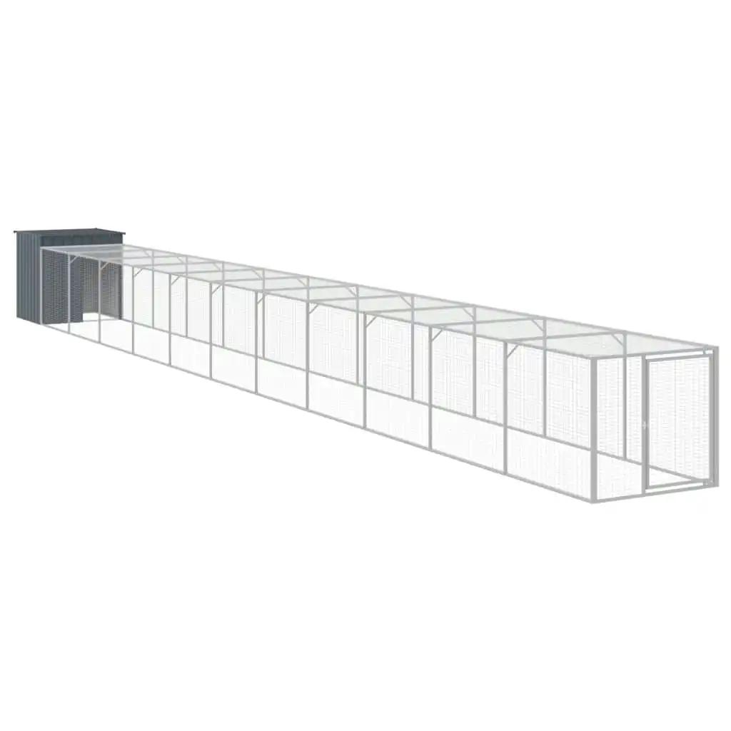 Chicken Cage with Run Anthracite 110x1221x110 cm Galvanised Steel 3189093