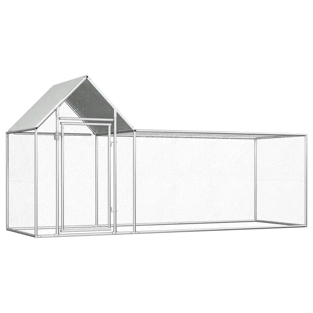 Chicken Coop 3x1x1.5 m Galvanised Steel 144554