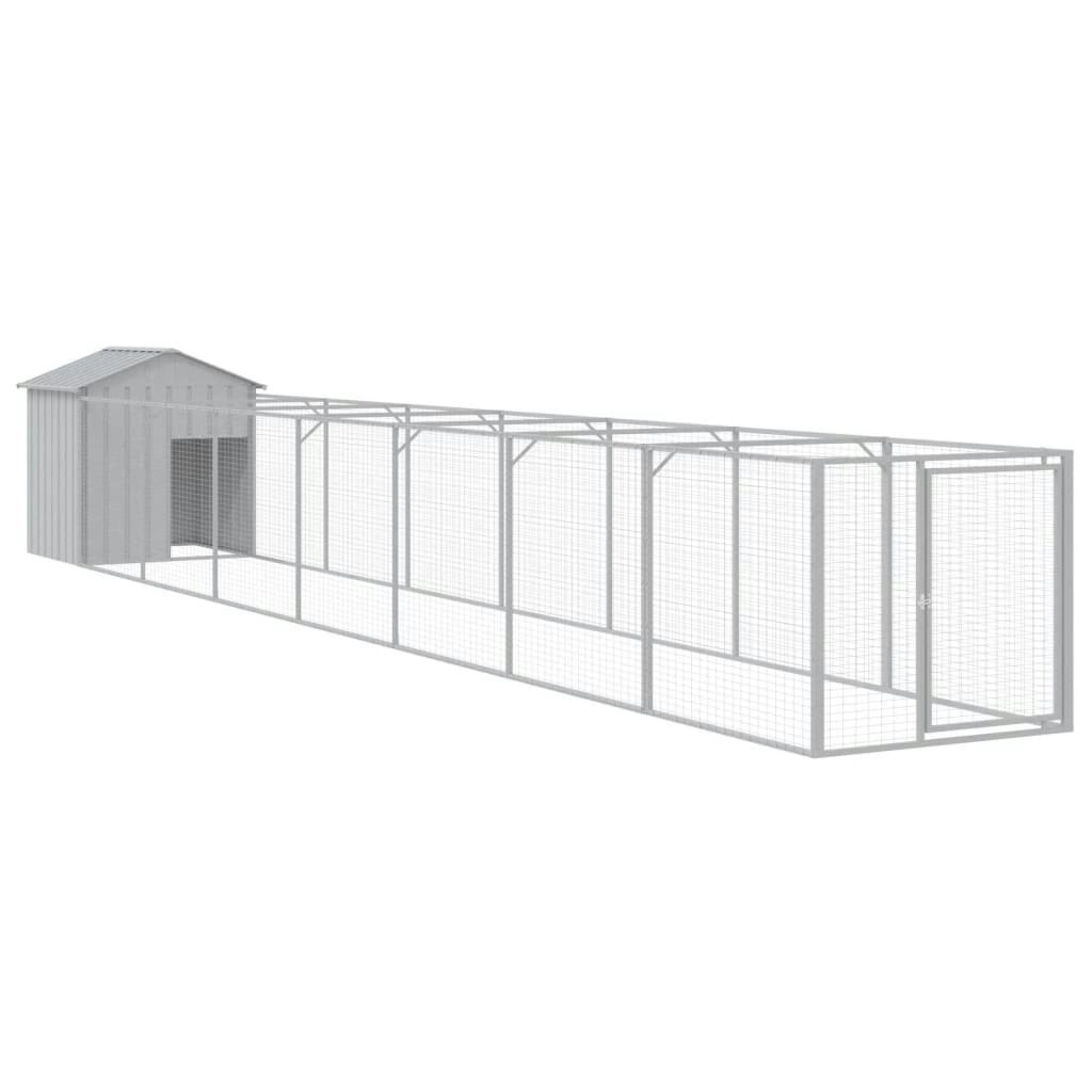 Dog House with Roof Light Grey 117x813x123 cm Galvanised Steel 3189066