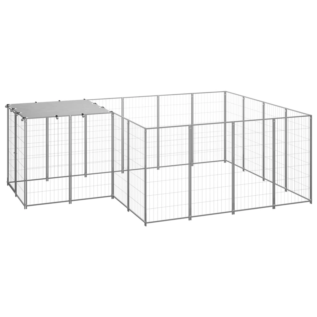 Dog Kennel Silver 6.05 mÂ² Steel 3082208