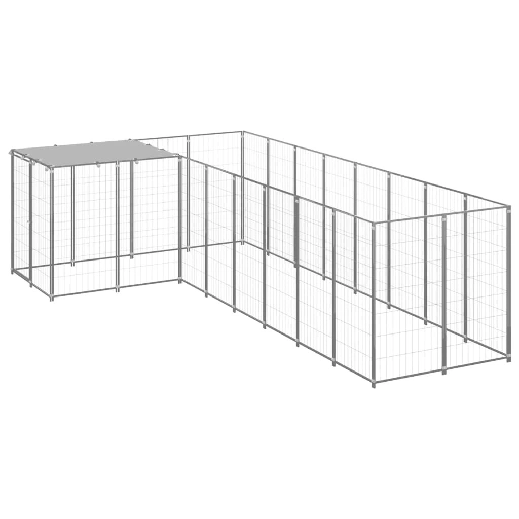 Dog Kennel Silver 6.05 mÂ² Steel 3082231