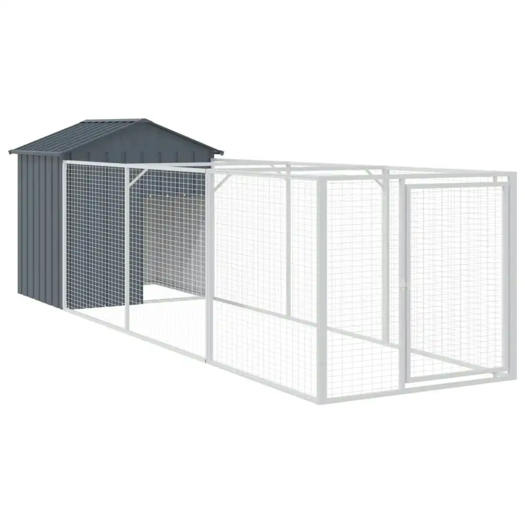 Dog House with Roof Anthracite 117x405x123 cm Galvanised Steel 3189059