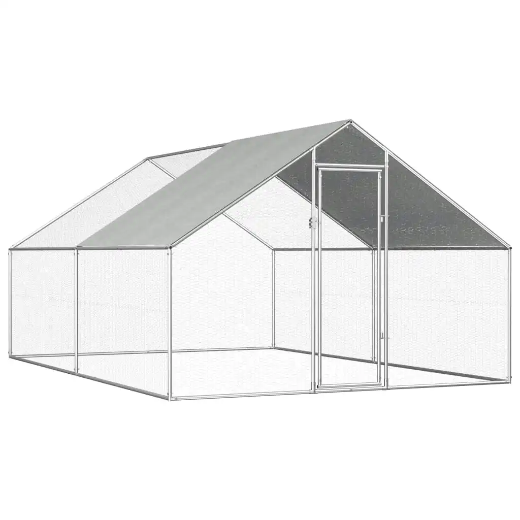 Outdoor Chicken Cage 2.75x4x1.92 m Galvanised Steel 170789