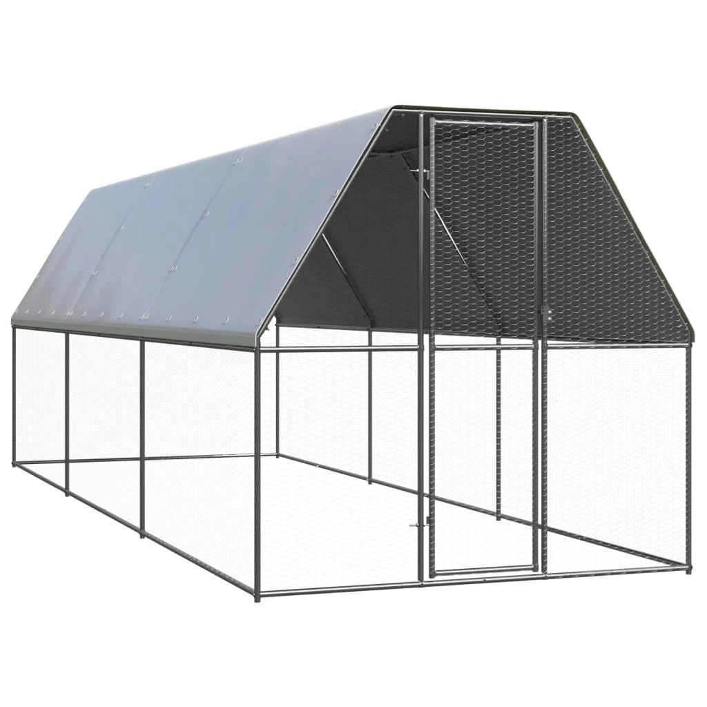 Outdoor Chicken Cage 2x6x2 m Galvanised Steel 3154372