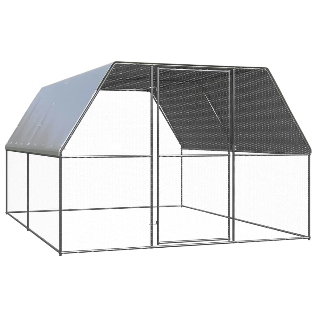 Outdoor Chicken Cage 3x4x2 m Galvanised Steel 3154376