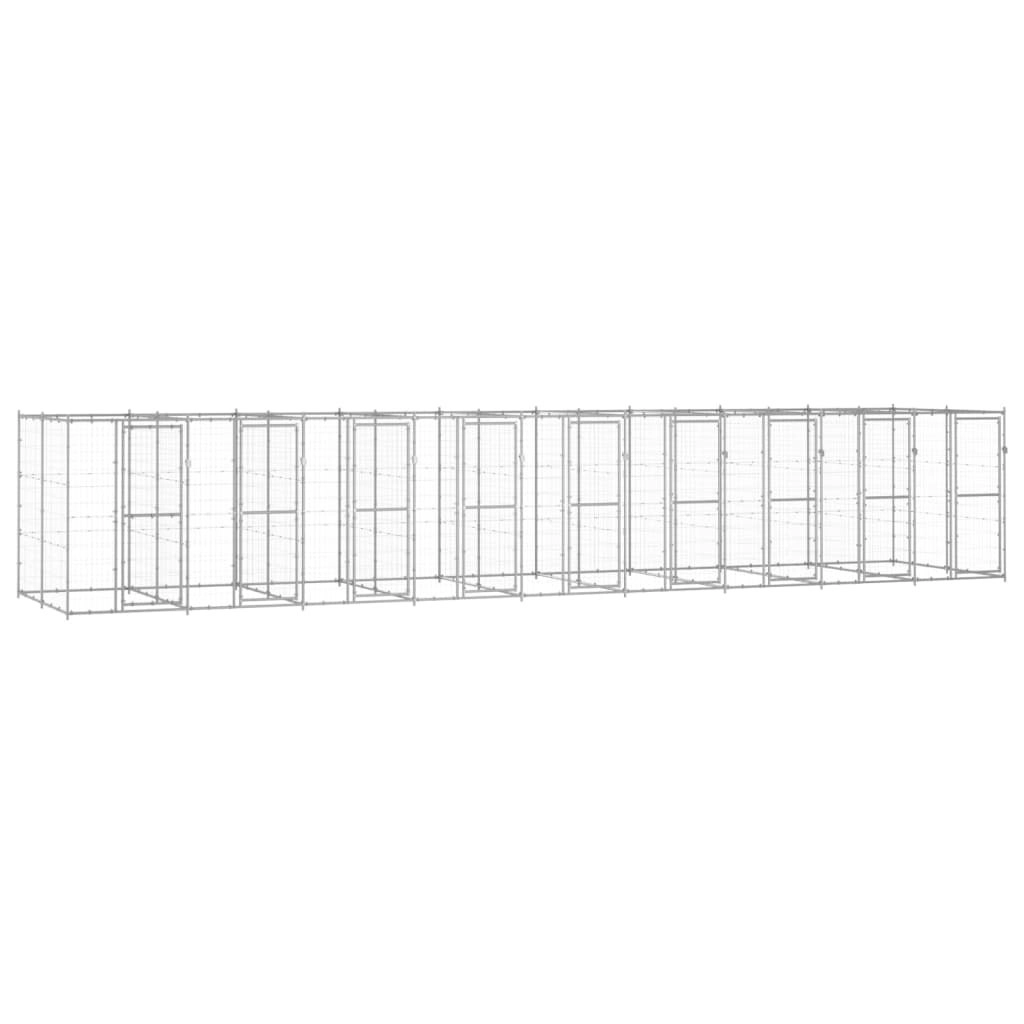 Outdoor Dog Kennel Galvanised Steel 21.78 mÂ² 3082289