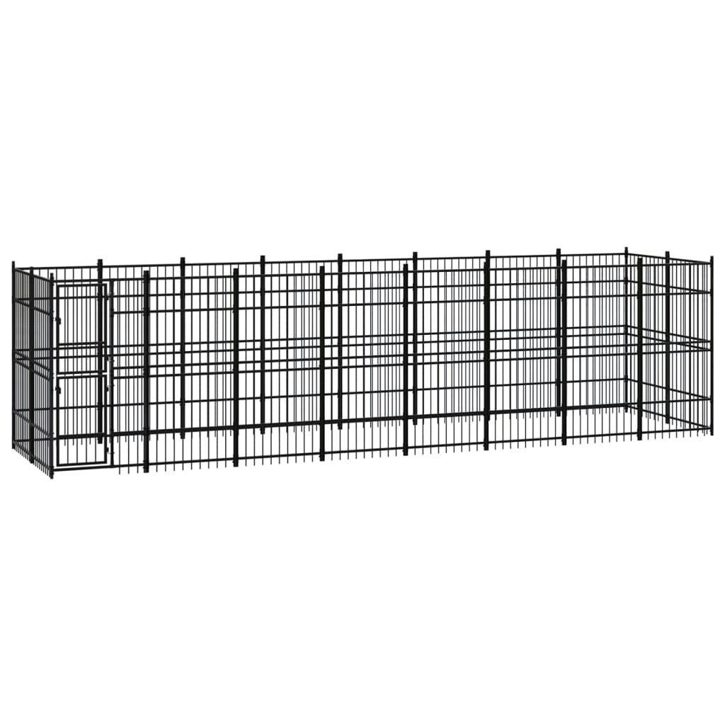 Outdoor Dog Kennel Steel 14.75 mÂ² 3097962