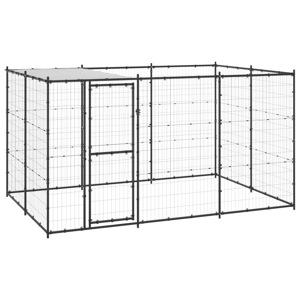 Outdoor Dog Kennel Steel with Roof 7.26 mÂ² 3082293