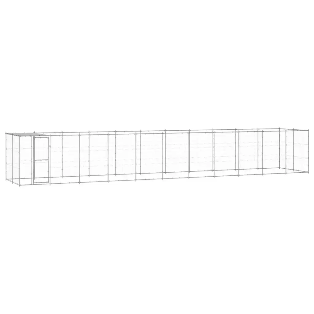 Outdoor Dog Kennel Galvanised Steel with Roof 26.62 mÂ² 3082307