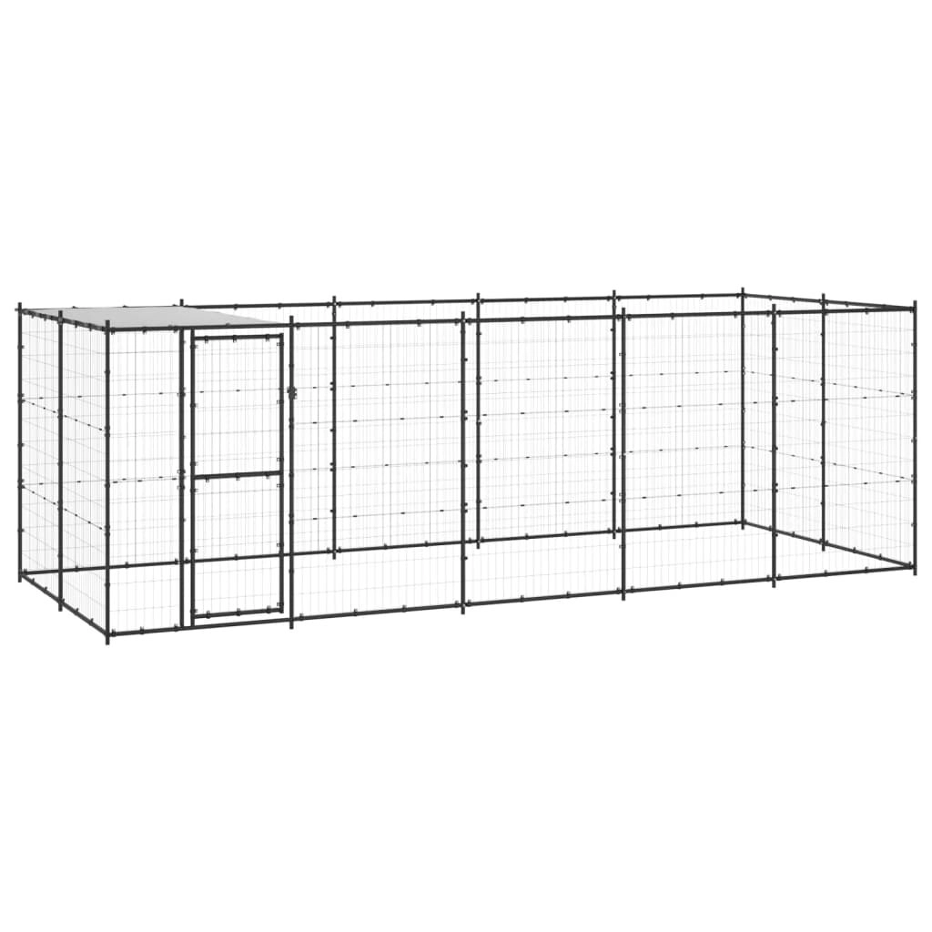 Outdoor Dog Kennel Steel with Roof 12.1 mÂ² 3082294