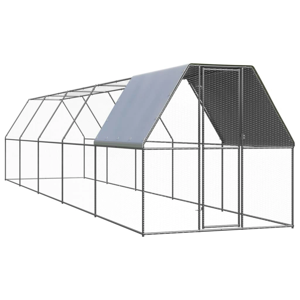 Outdoor Chicken Cage 2x10x2 m Galvanised Steel 3089322