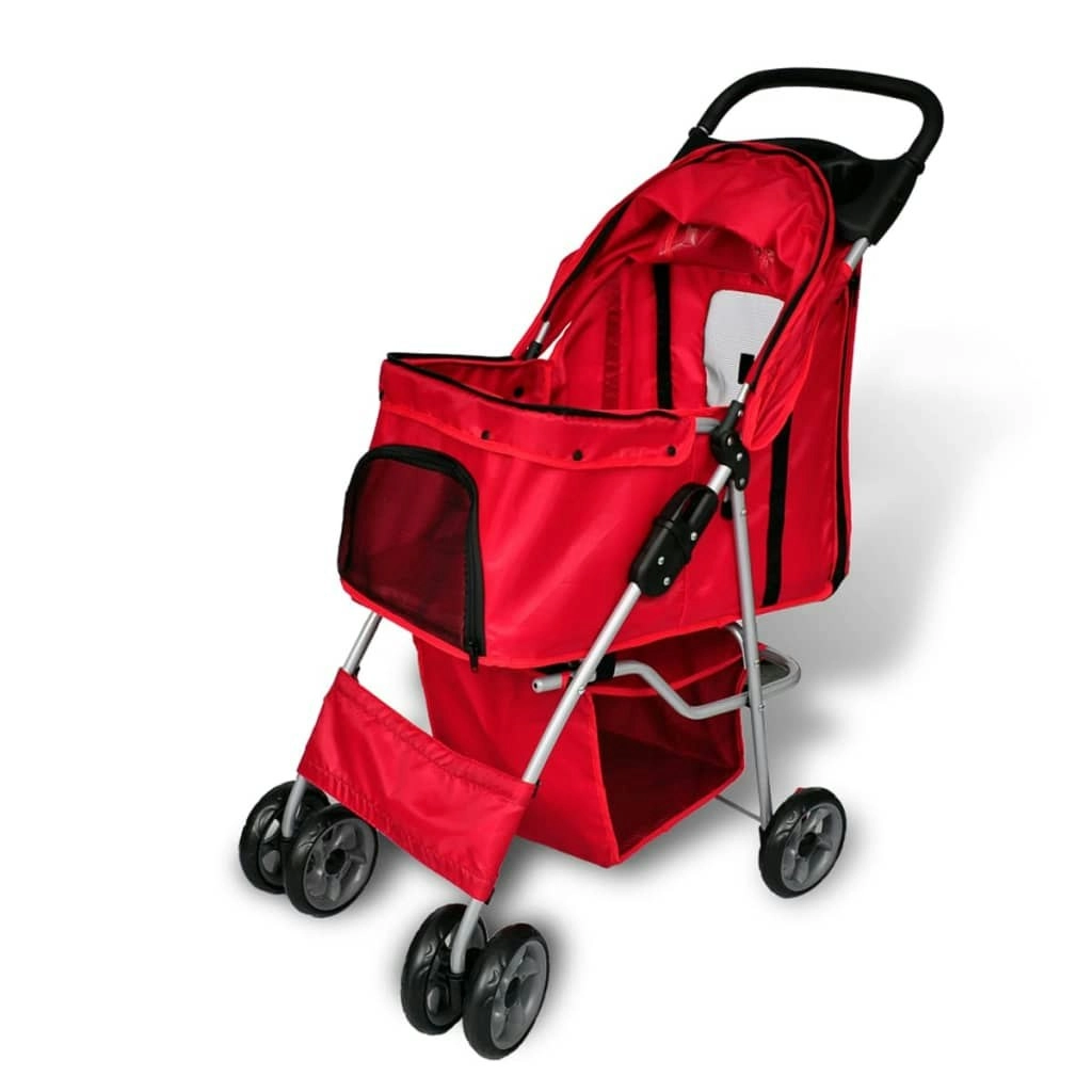 Pet Stroller Travel Carrier Red Folding 170055